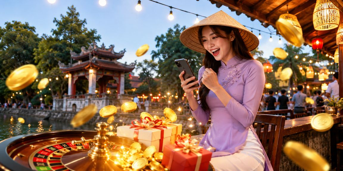 Người chơi Hà Nội trải nghiệm roulette casino trực tuyến với nón lá truyền thống